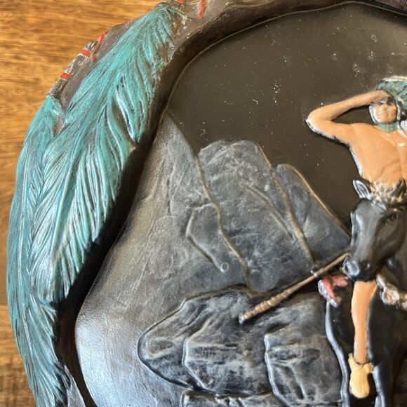 Vintage Native American Folk  Art Hand Painted Provincial Mold Ceramic‎ Decanter - Picture 6 of 14